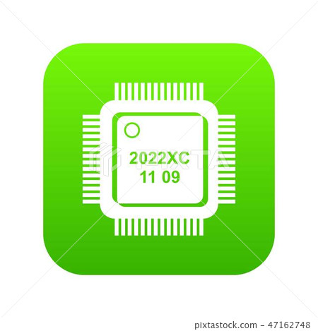System microchip icon green vector System microchip icon green vector 47162748