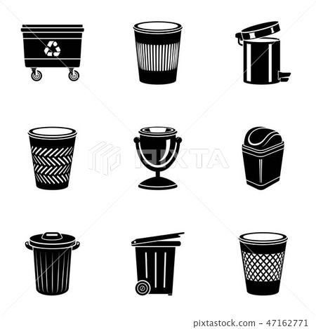 Basket icons set, simple style 47162771