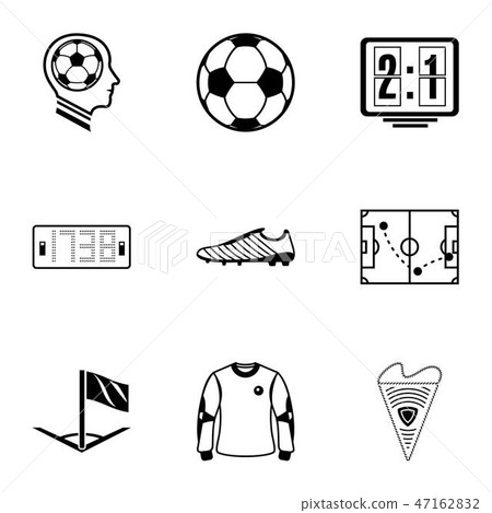Soccer icons set, simple style Soccer icons set, simple style 47162832