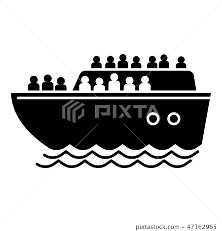Migrant ship icon, simple style 47162965