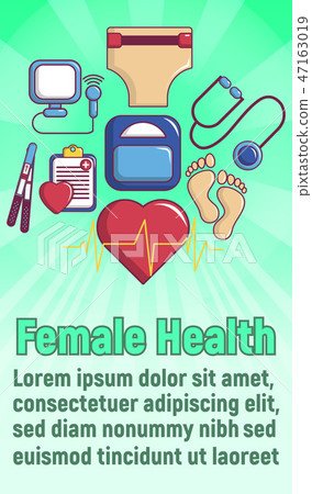 Female health concept banner, cartoon style 47163019
