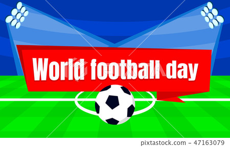World soccer day concept banner, flat style 47163079