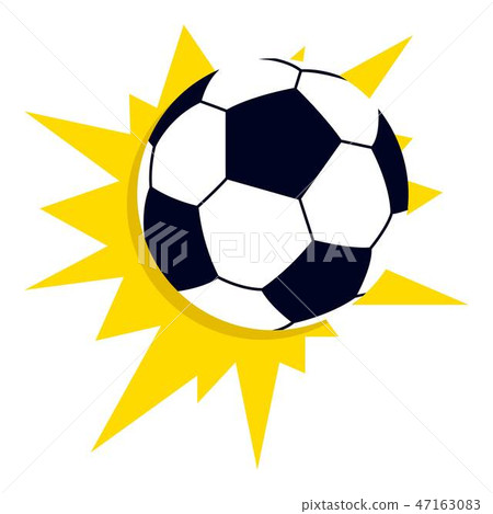 Star soccer ball icon, flat style Star soccer ball icon, flat style 47163083