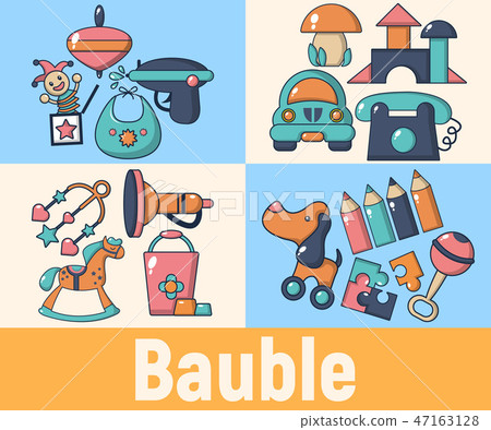 Bauble concept banner, cartoon style 47163128
