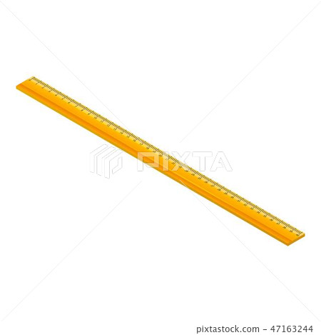 Long wood ruler icon, isometric style Long wood ruler icon, isometric style 47163244