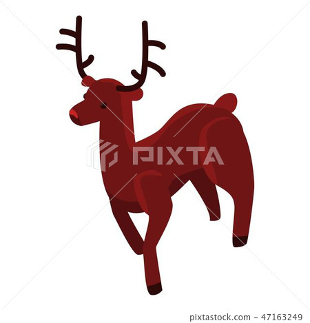 Xmas deer icon, isometric style 47163249