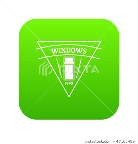 Square window icon green vector 47163499