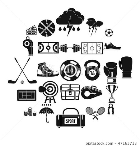 Enhanced training icons set, simple style 47163718