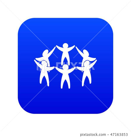 Team or friends icon digital blue 47163853