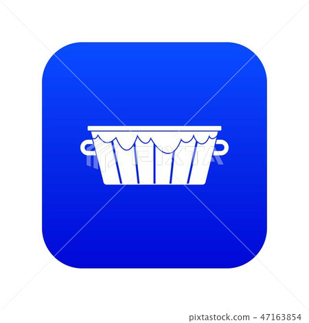 Wooden tub icon digital blue 47163854