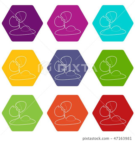 Egg icons set 9 vector 47163981