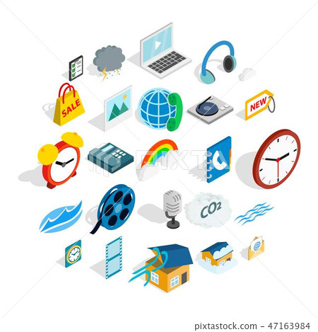 Season icons set, isometric style Season icons set, isometric style 47163984