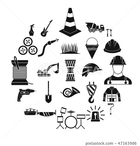 Tool icons set, simple style Tool icons set, simple style 47163986