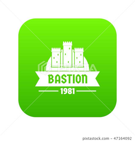 Kingdom bastion icon green vector 47164092