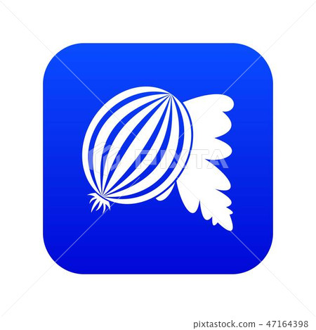 Gooseberry with leaves icon digital blue 47164398