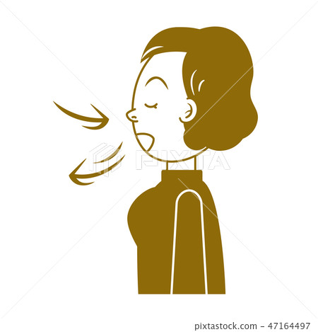 A woman who breathes deep - Stock Illustration [47164497] - PIXTA