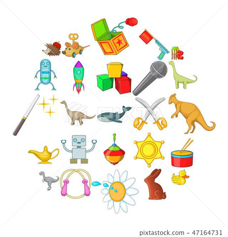 Bauble icons set, cartoon style 47164731