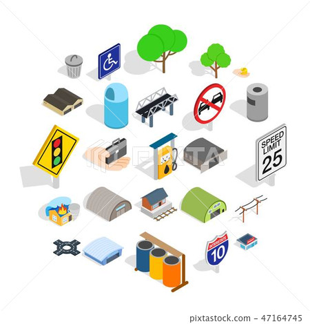 City government icons set, isometric style 47164745
