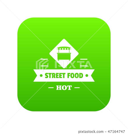 Hot street food icon green vector 47164747