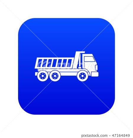 Dumper truck icon digital blue Dumper truck icon digital blue 47164849