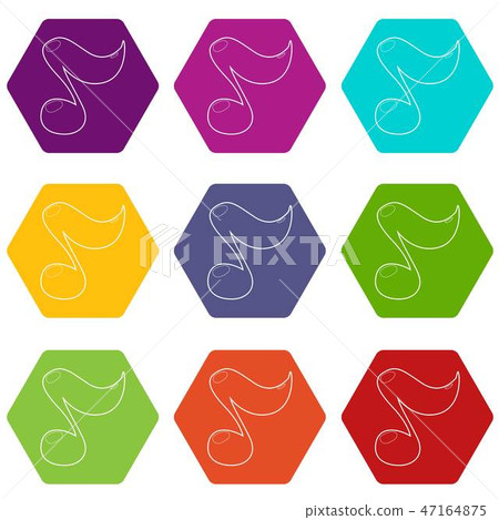 Music note icons set 9 vector Music note icons set 9 vector 47164875