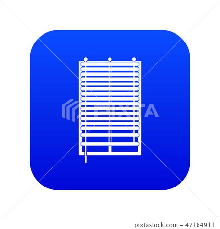 Window with wooden jalousie icon digital blue Window with wooden jalousie icon digital blue 47164911