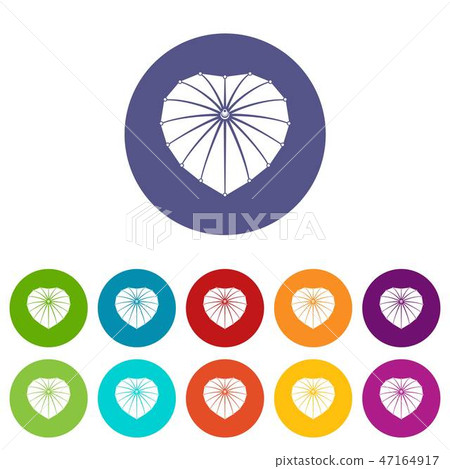 Heart umbrella icons set vector color Heart umbrella icons set vector color 47164917