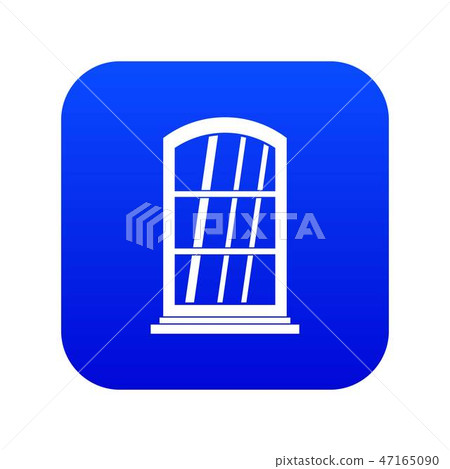 White narrow window icon digital blue 47165090