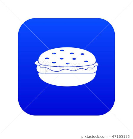 Burger icon digital blue 47165155