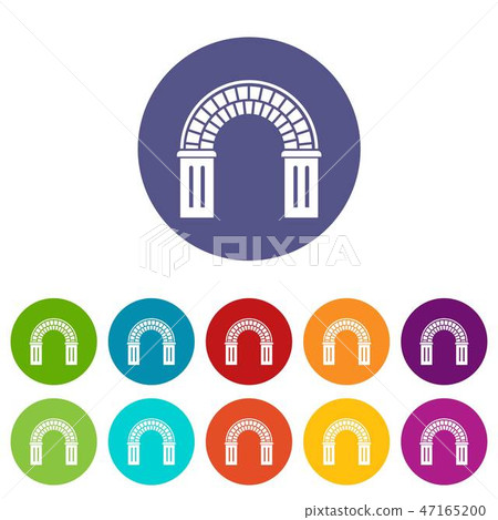 Window arch icons set vector color 47165200
