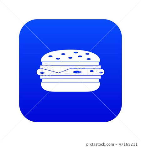 Burger icon digital blue 47165211