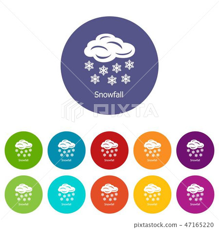 Snowfall icons set vector color Snowfall icons set vector color 47165220