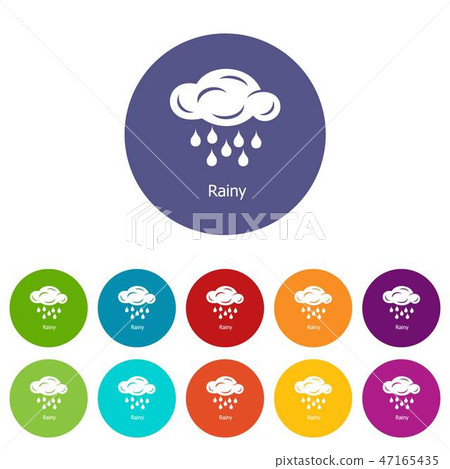 Rainy icons set vector color Rainy icons set vector color 47165435