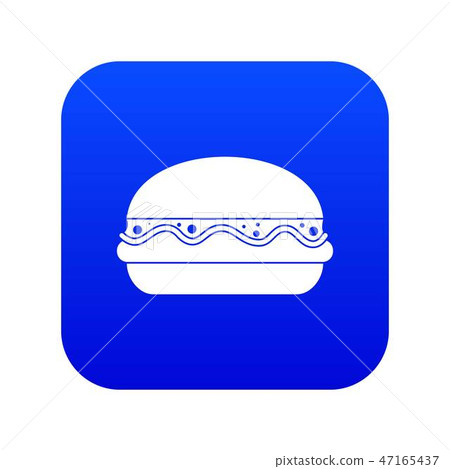 Burger icon digital blue Burger icon digital blue 47165437