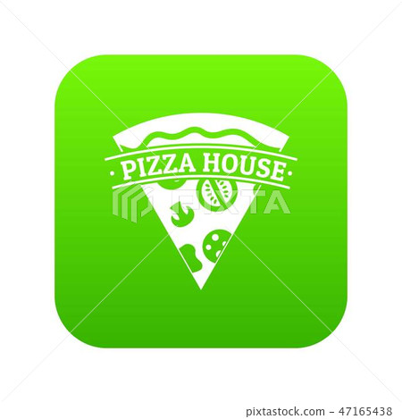 Pizza icon green vector 47165438