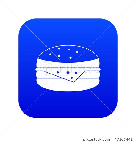 Burger icon digital blue 47165441
