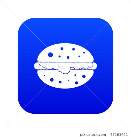 Burger icon digital blue Burger icon digital blue 47165451