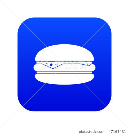 Burger icon digital blue Burger icon digital blue 47165481