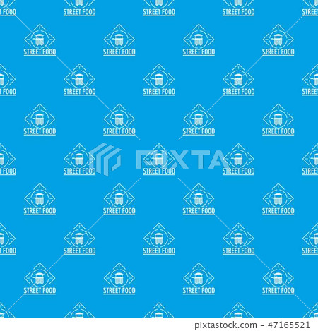 Street food pattern vector seamless blue Street food pattern vector seamless blue 47165521