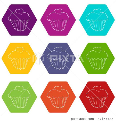 Cupcake icons set 9 vector Cupcake icons set 9 vector 47165522