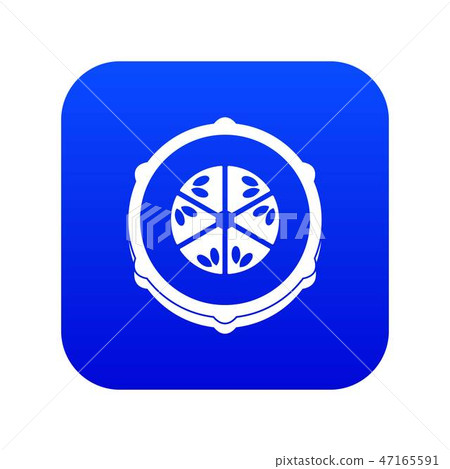 Slice of fresh cucumber icon digital blue Slice of fresh cucumber icon digital blue 47165591