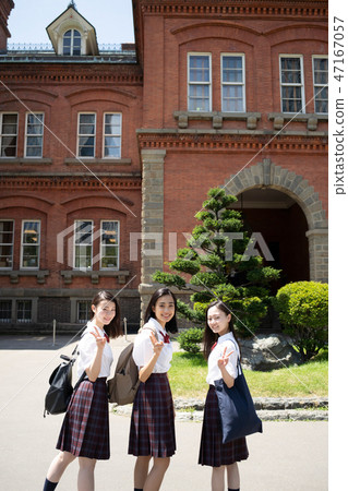 High school girl Sapporo school trip Hokkaido agency former main government building 47167057
