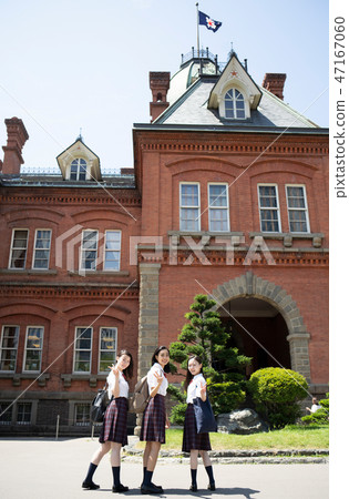 High school girl Sapporo school trip Hokkaido agency former main government building 47167060