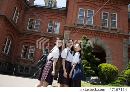 High school girl Sapporo school trip Hokkaido agency former main government building High school girl Sapporo school trip Hokkaido agency former main government building 47167114