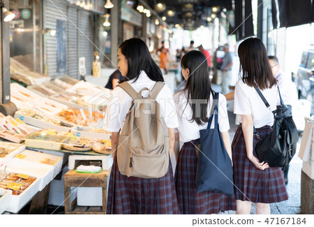 High school girl Sapporo School trip Nijo market High school girl Sapporo School trip Nijo market 47167184