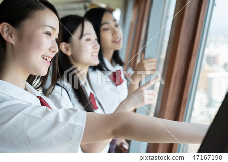 Schoolgirl Sapporo School Trip TV Tower Schoolgirl Sapporo School Trip TV Tower 47167190