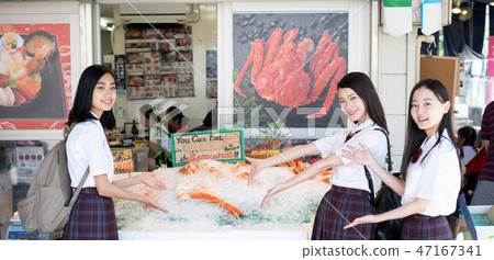 High school girl Sapporo School trip Nijo market High school girl Sapporo School trip Nijo market 47167341