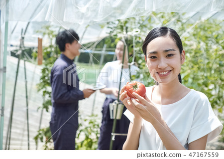 男人和女人耕種房子耕種 47167559