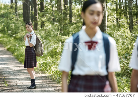 High school students attending school 47167707