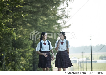 High school students attending school High school students attending school 47167897